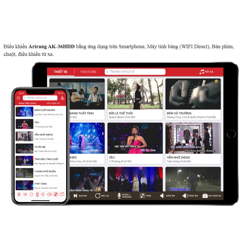 Đầu Karaoke Arirang DVD Android AK-36HDD
