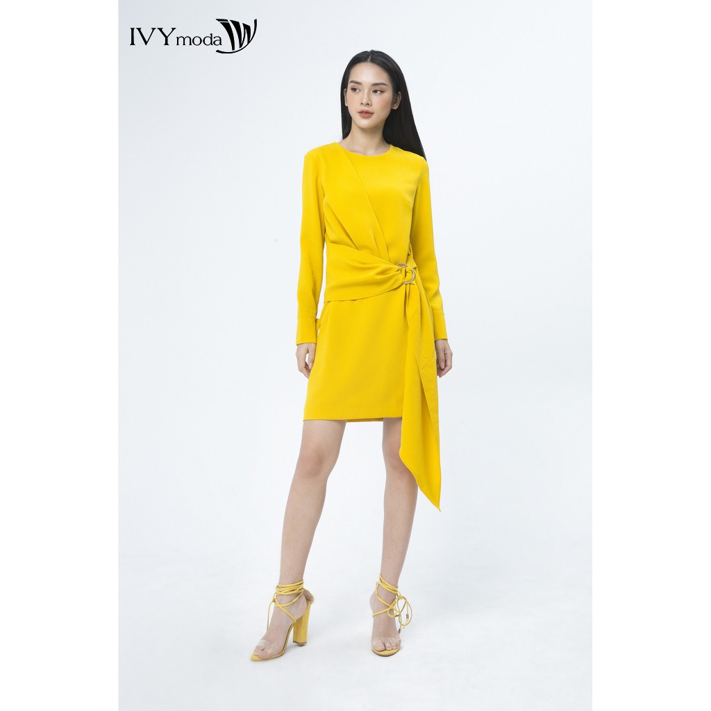 Đầm 2 lớp cổ tròn thiết kế IVY moda MS 49B7661