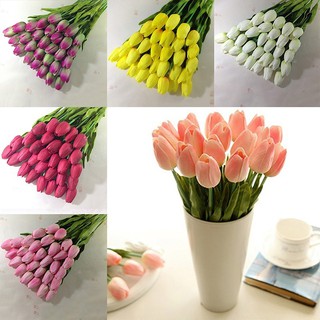 Bộ 10 Hoa Tulip Nhân Tạo Trang Trí Nội Thất , Tiệc Cưới