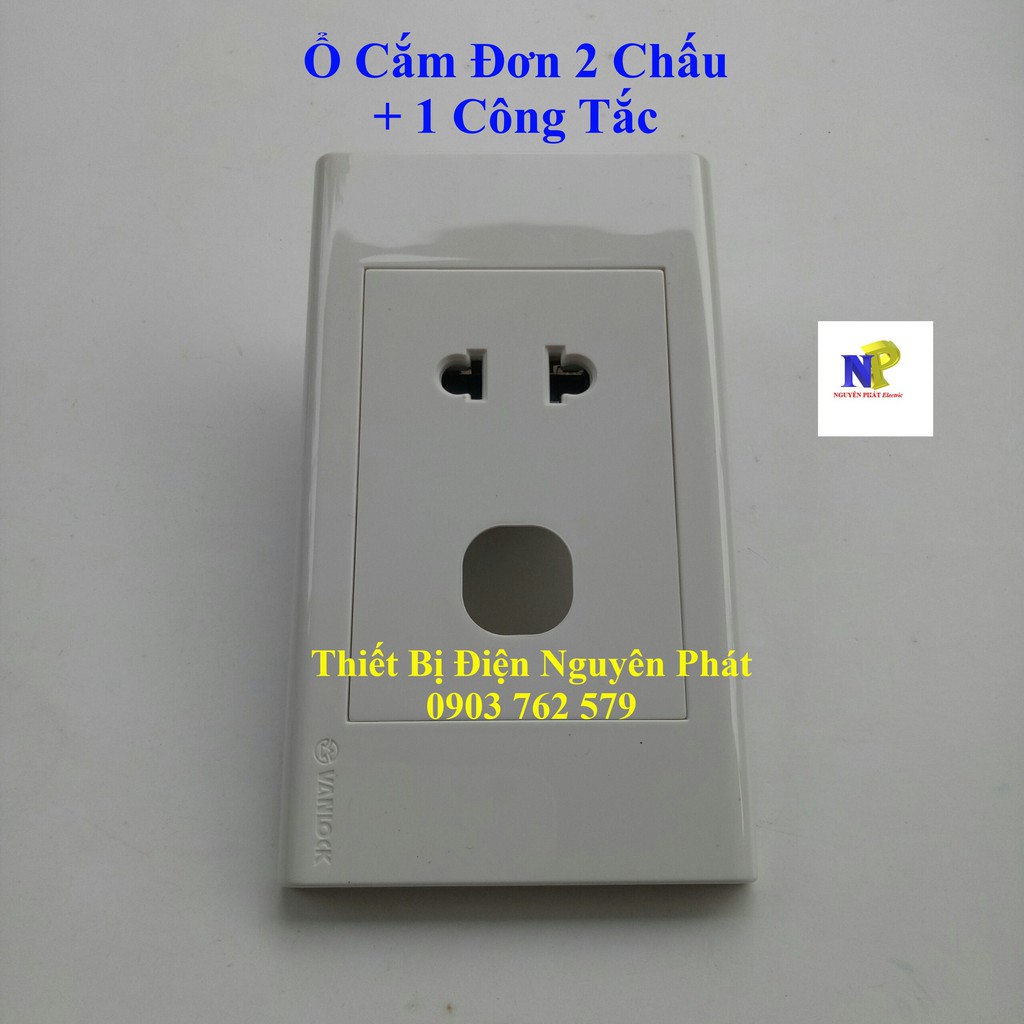 [SINO] Ổ Cắm Đơn 2 Chấu + 1 Công Tắc - 16A Dòng S18