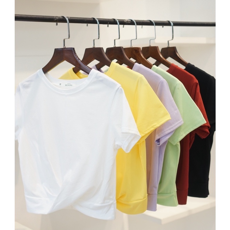 Áo thun cotton nữ xoắn eo thời trang anhstorevn