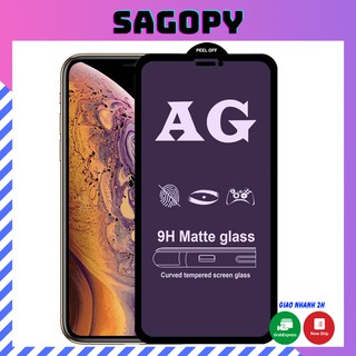 Kính cường lực iphone AG Full màn hình chống vân tay 6/6s/7/7plus/8/8plus/plus/x/xr/xs/11/11 Pro Max/12/12 ProMax Sagopy