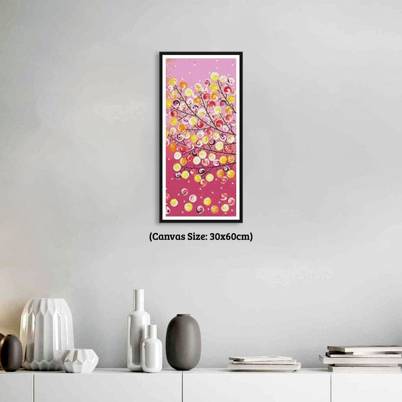 Bộ tranh đính đá 5D họa tiết cây bốn mùa độc đáo Diy dùng trang trí