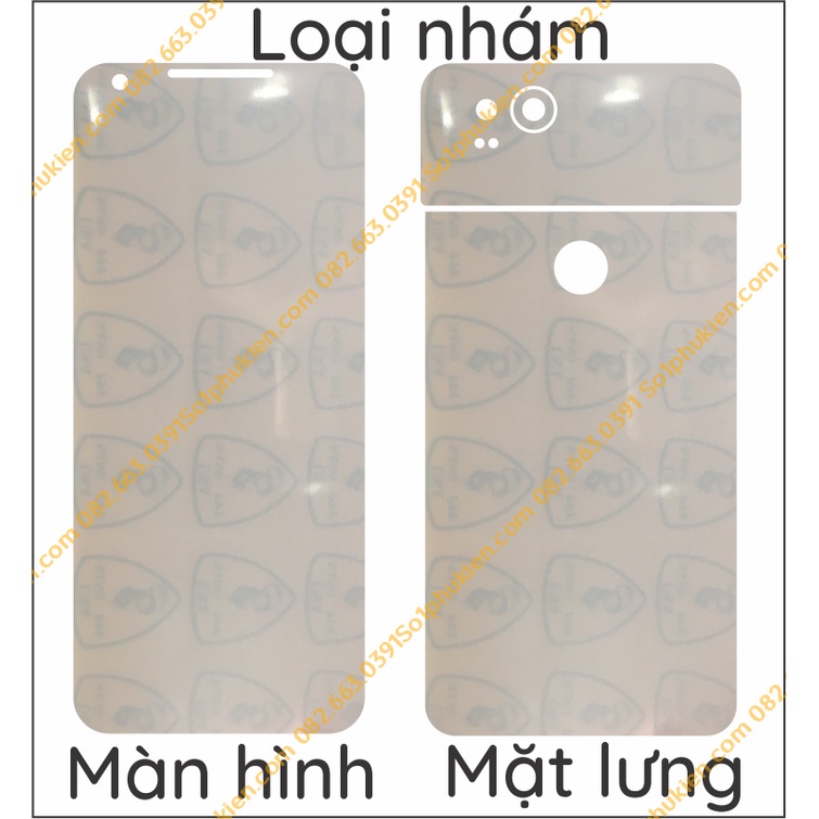 Dán PPF Google Pixel 2 loại trong , nhám da cá sấu dành cho màn hình, mặt lưng, full body lưng viền