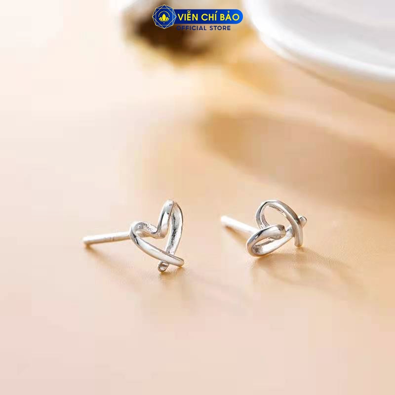 Bông tai bạc nữ tình yêu trái tim chất liệu bạc 925 thời trang phụ kiện trang sức nữ thương hiệu Viễn Chí Bảo B400082