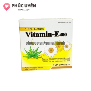 Viên uống VITAMINE 400 bổ sung vitamin E giúp làm đẹp da, trắng da, phục hồi da nhăn nheo-  Hộp 100 viên
