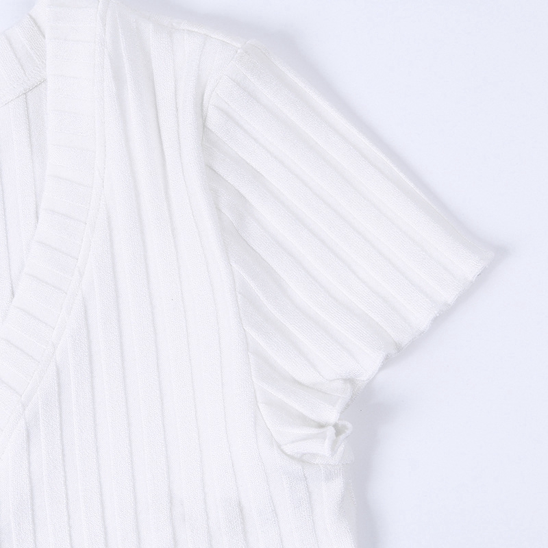 DUNEA Áo croptop cổ chữ V thiết kế phong cách quyến rũ cho phái nữ