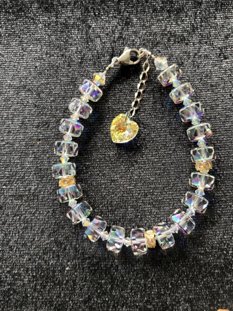 Vòng Tay Pha Lê Áo Bánh Cam Trụ 8 ly