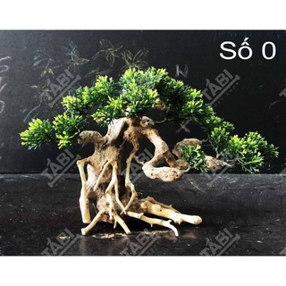🌲 Cây Lũa Bonsai Trang Trí Bể Cá [ Gỗ Lũa Thật Gắn Lá Nhựa]