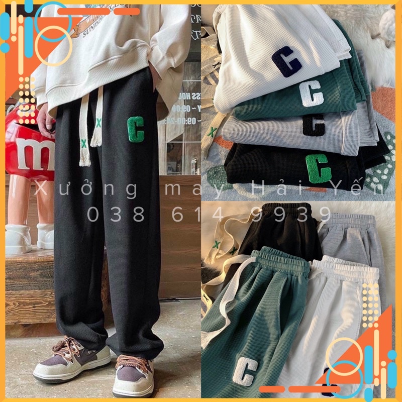 Quần ống xuông chỮ C hót chất tổ ong xịn kèm ảnh thật