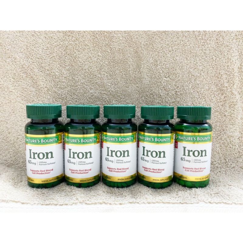 [6/2025] Viên uống bổ sung sắt cho người mệt mỏi, bà bầu thiếu Sắt Iron 28mg- 65mg Nature's Bounty