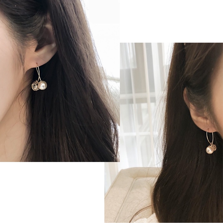 Bông Tai Nữ Hợp Kim ERASHOP 074219 - Ngoặc Châu Đá Tiểu Thư, Sang Trọng, Phù Hợp Đi Tiệc, Đi Chơi, Rẻ Đẹp