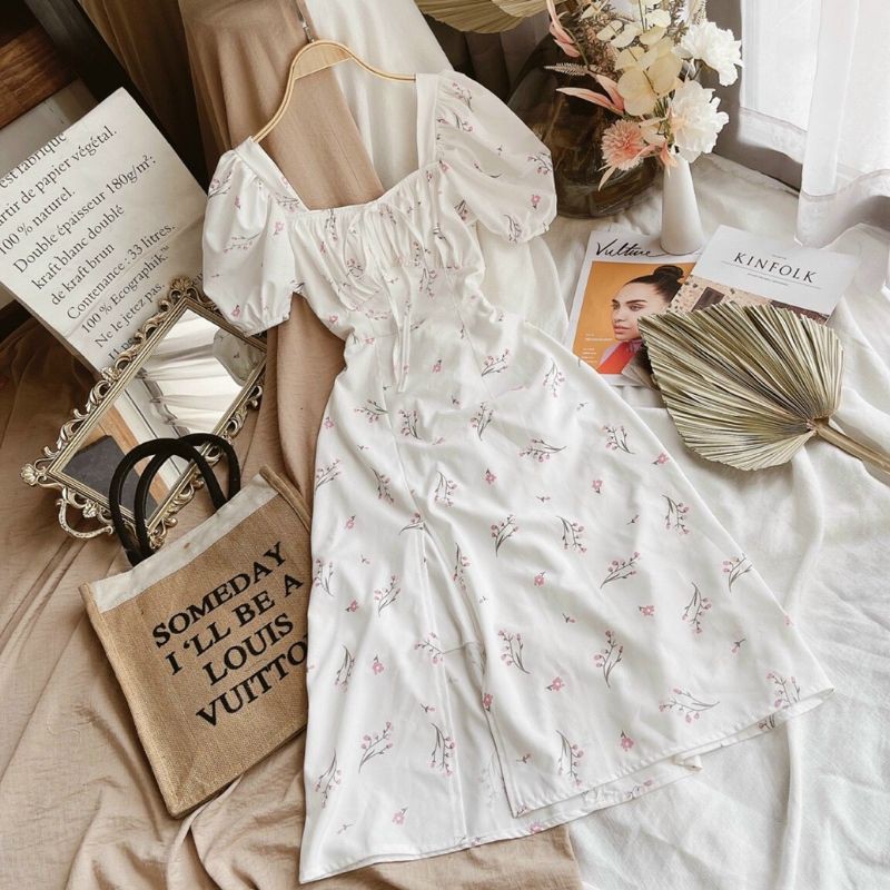 ĐẦM HOA NHÍU NGỰC XẺ ĐÙI❤CÓ HÌNH THẬT TRẢI SÀN | BigBuy360 - bigbuy360.vn