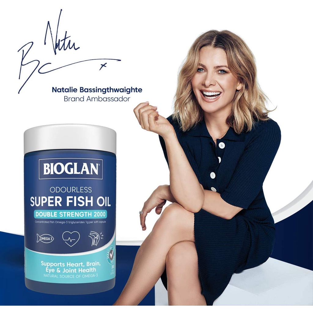 Dầu cá Bioglan Fish Oil 2000mg - 200 viên - Mẫu Mới
