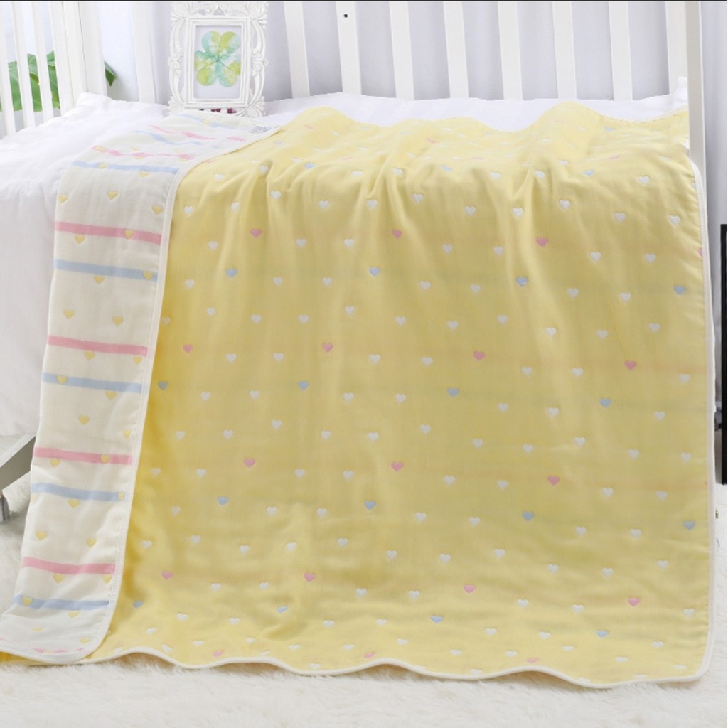 Chăn, Mền Cotton 6 lớp họa tiết xinh xắn cho bé (KT: 110 x 110cm)