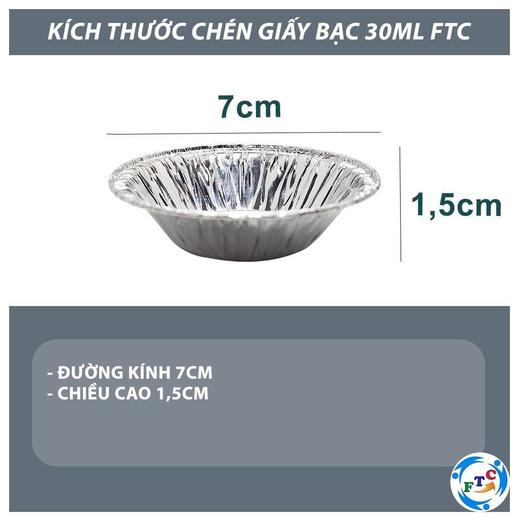 Khay giấy bạc nướng hàu, nướng bánh, làm thạch /  30ml / dùng trong nồi chiên không dầu, lò nướng