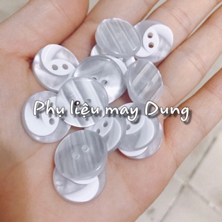 Nút 2 lỗ trắng các cỡ 16,18,20,24mm