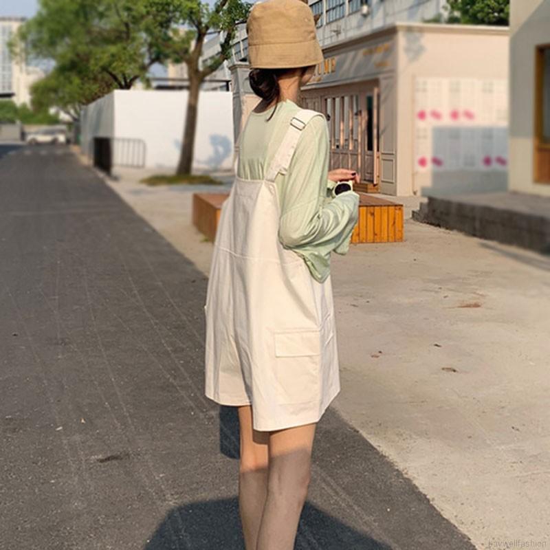 [Baywellfashion]Quần Yếm Ngắn Dáng Rộng Màu Trơn Thời Trang Mùa Hè Cho Giới Trẻ | BigBuy360 - bigbuy360.vn