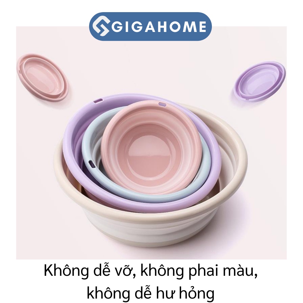 Thau Chậu Rửa Mặt Xếp Gọn Silicone Mang Đi Du Lịch, Cho Sinh Viên GIGAHOME Loại Nhỏ 5809