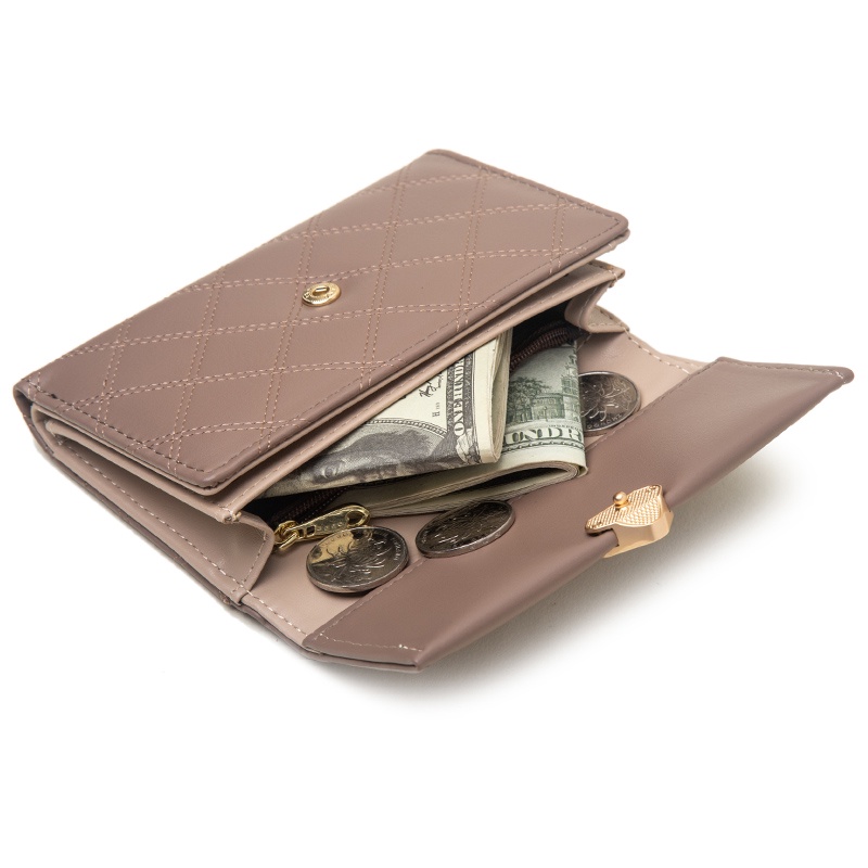 Ví Nữ Da PU Họa Tiết Caro