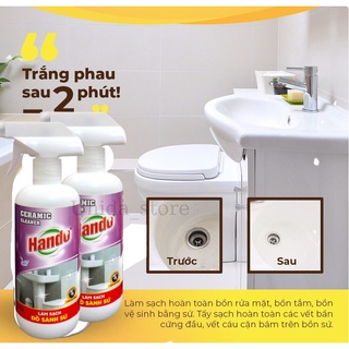Nước Tẩy Rửa Làm Trắng Đồ Dùng Bằng Sứ sv Sinh Bồn Cầu, Bồn Tắm, Lavabo 570ml