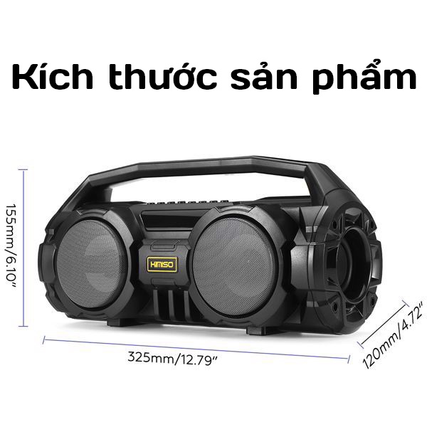 [Tặng Mic] Loa Bluetooth Kimiso S1 âm thanh cực sống động, hát Karaoke xách tay tiện dụng, tích hợp đàm FM