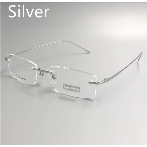 Gọng kính TITANIUM JAPAN bạc sáng cao cấp bảo hành 1-1