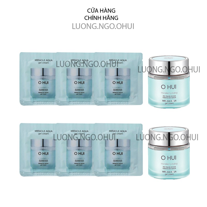 Gói kem cấp nước kiềm dầu giảm mụn Ohui Miracle Aqua Ohui 1ml dạng gel thẩm thấu nhanh không bết dính