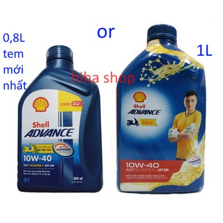 Nhớt tay ga 0.8L-1L Shell Advance Scooter AX7 10W40