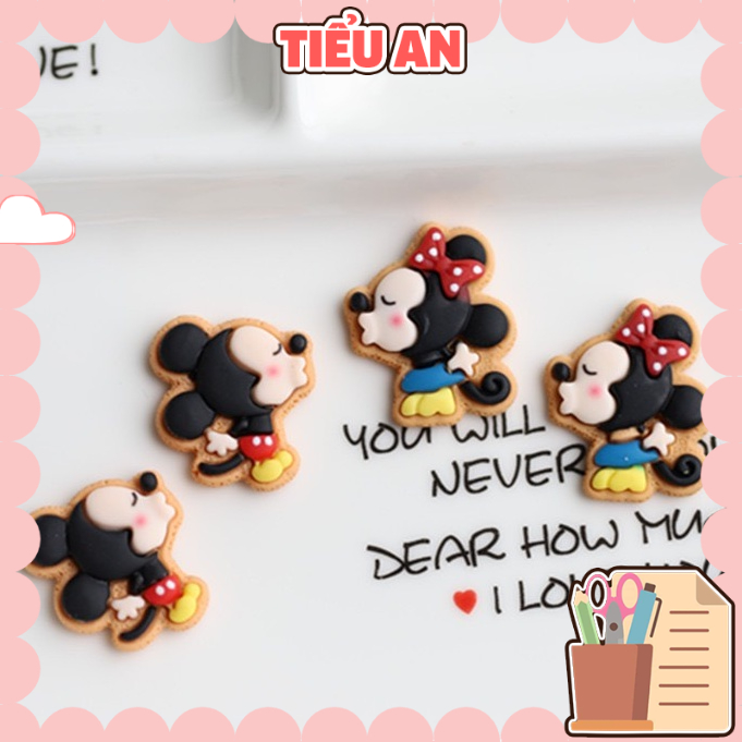 Charm (C247) slime/ Dụng Cụ Charm Trang Trí  [Ko Keo &amp; Nút]  Hình Chuột Mickey