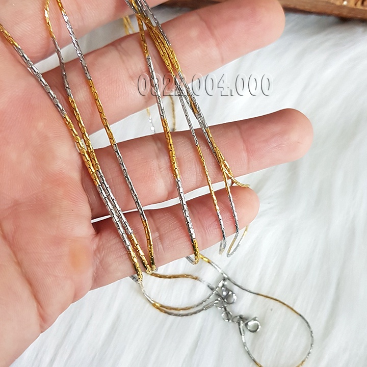 Dây chuyền cỡ nhỏ trắng xen vàng DZ1832.