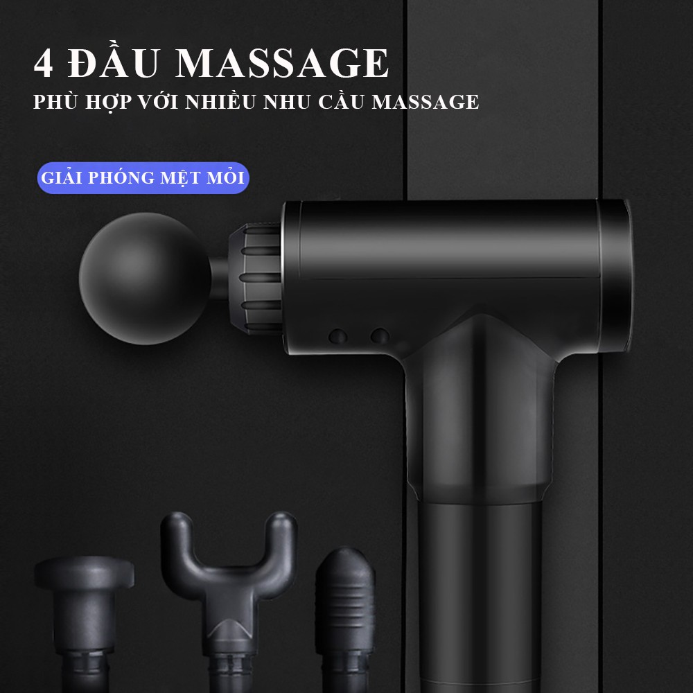 Máy massage cầm tay cao cấp 6 cấp độ, hỗ trợ mát xa chuyên sâu, giảm đau cơ, cứng khớp, bảo hành 2 năm