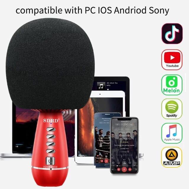 Mic Karaoke Không Dây Cầm Tay SDRD SD105 Hỗ Trợ Cổng Cắm Livestreaming, Ghi Âm, Hiệu Ứng Âm Thanh Sống Động