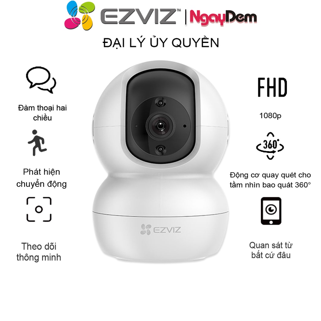 Camera Wifi 2MP EZVIZ TY2 1080P Xoay 360, Đàm thoại - Hàng chính hãng