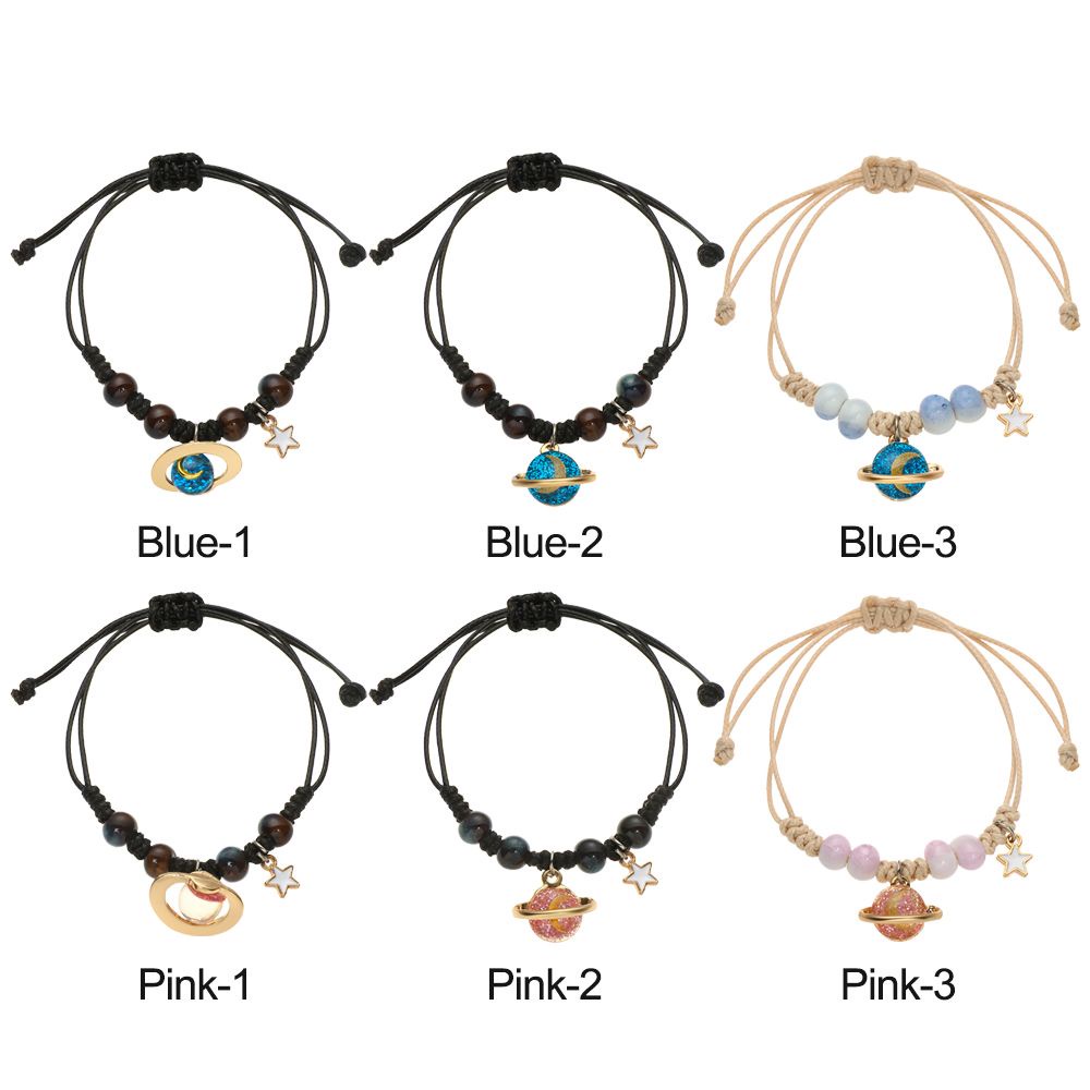 Vòng Tay Dây Bện Mặt Hình Hành Tinh Vũ Trụ Mihan Làm Bằng Thủ Công Nhiều Màu Sắc Làm Bằng Tay Cho Cặp Đôi/Học Sinh