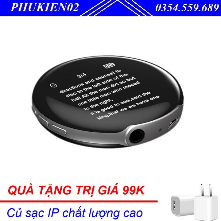 (Quà tặng 99k) Máy Nghe Nhạc đeo cổ, treo xe Bluetooth MP3 Ruizu M1 Bộ Nhớ Trong 8GB