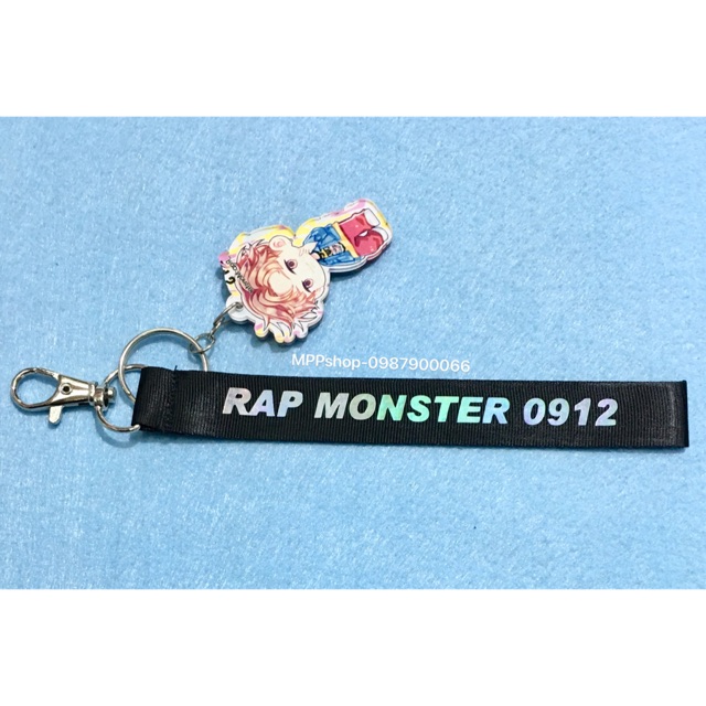 Nametag RAPMONTER BTS kèm móc khoá mica chibi