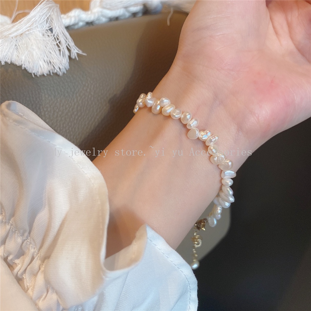 [Hàng Mới Về] Vòng Tay Đính Hạt Ngọc Trai Nhỏ Phong Cách ins Đơn Giản Thanh Lịch Thời Trang Mùa Hè Cho Nữ