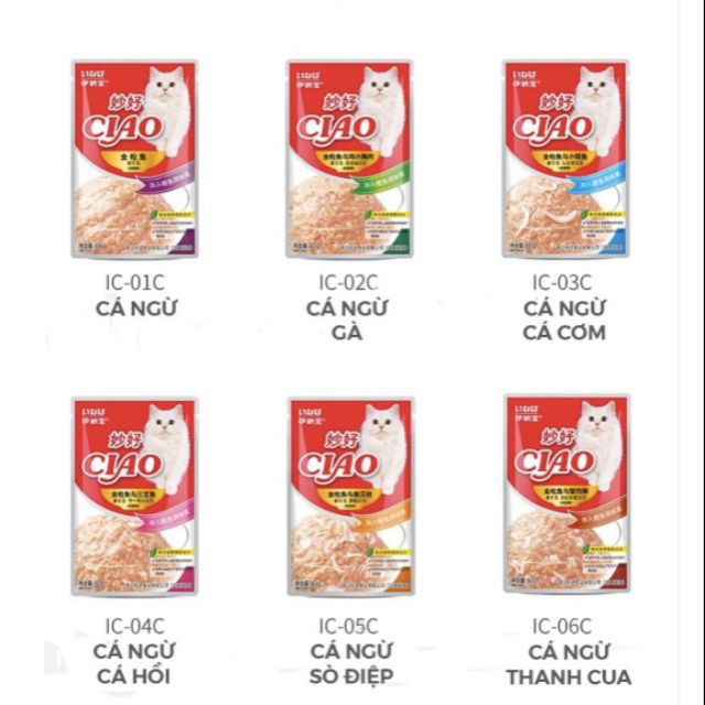 1 thùng 48 gói Pate CIAO cho mèo gói 60gr