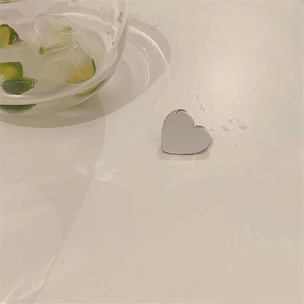Kẹp Tóc Mỏ Vịt Hình Trái Tim Bằng Hợp Kim Acrylic Tráng Gương Phong Cách Hàn Quốc Cho Nữ