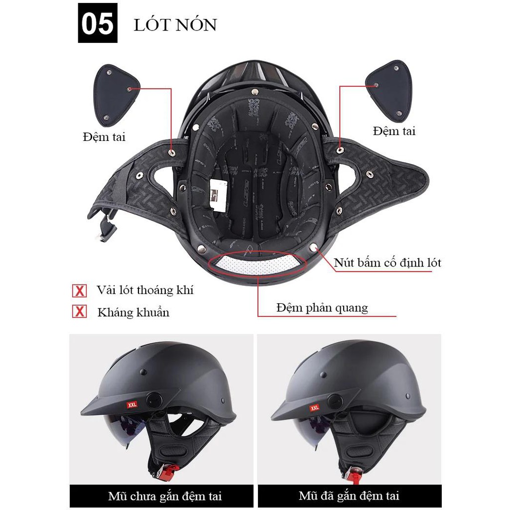 MŨ BẢO HIỂM NỬA ĐẦU LS2 HH590 REBELLION - SPID.VN