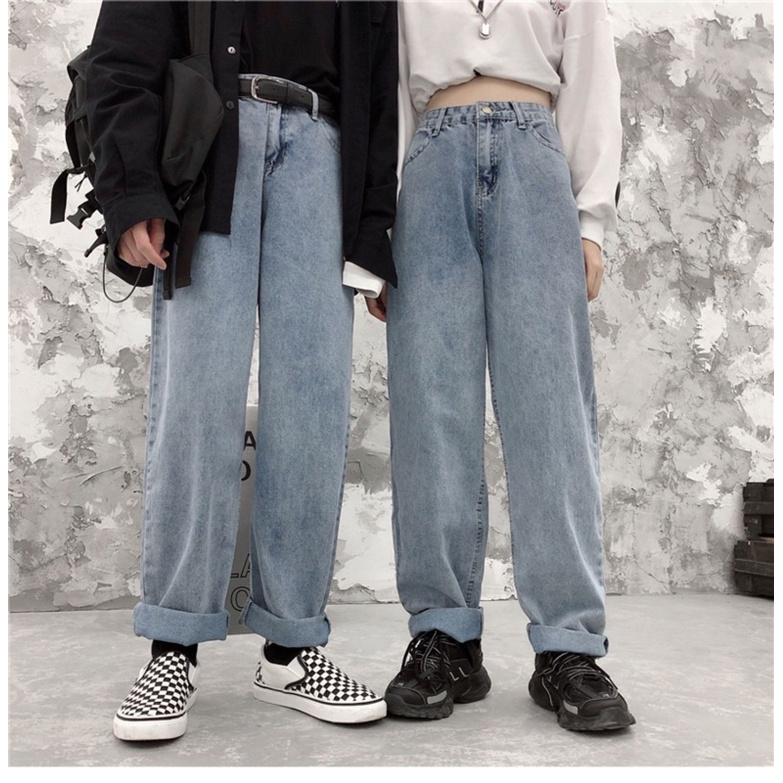 Quần Baggy jean suông phom rộng -quần bò nam nữ dáng ống rộng nam-phong cách hàn quốc- đổi trả nếu không ưngQ9