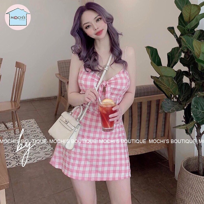 Váy đầm 2 dây caro chân váy chữ A tôn dáng tôn da,  mẫu váy hè nữ đi biển đi chơi đều đẹp- M066 | BigBuy360 - bigbuy360.vn