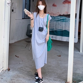 Đầm thun sát nách dáng dài cỡ lớn phong cách mới 44629