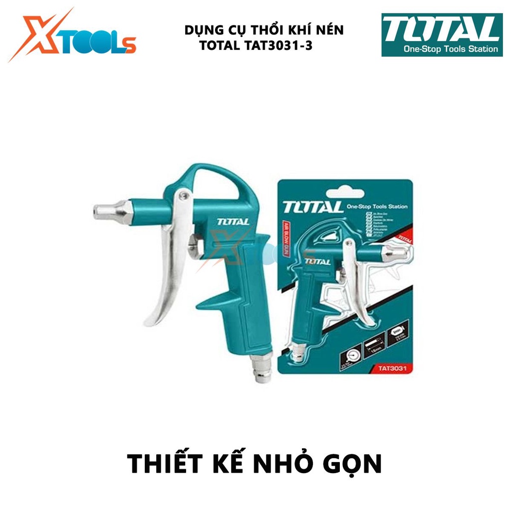 Dụng cụ thổi khí Total TAT3031-3 Súng xịt thổi khí Chiều dài ống phun 16mm Đầu nối kiểu Nitto phụ kiện của máy nén khí