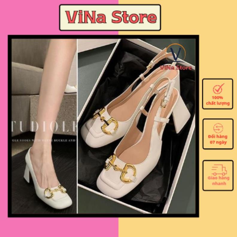 GIÀY CAO GÓT BÍT MŨI ĐẾ VUÔNG 5-7 PHÂN HỞ GÓT CHO NỮ MÀU TRẮNG ĐEN SIÊU HOT- MÃ S046 ♈