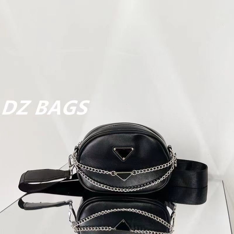 Túi Đeo Chéo Da Mềm Hình Tròn Nhỏ Nhắn Phối Dây Đeo Sợi Xích Thời Trang Xuân Hè 2022 Cao Cấp Cho Nữ