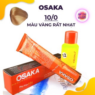 [ 10/0 - Màu Vàng Rất Nhạt ] Thuốc Nhuộm Tóc Osaka Loại 100ml + Bình Oxy12 - 100ml