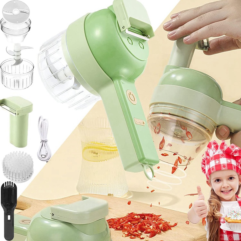 Máy Nghiền Gừng Rau Củ Quả Cầm Tay 4 Trong 1 Đa Năng