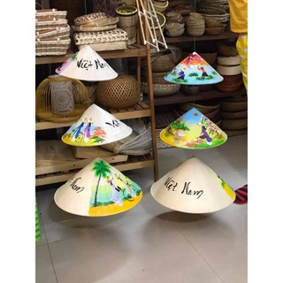 Dây nón lá vẽ 3 cái trang trí